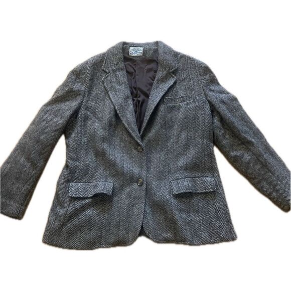 Coatree Herringbone Wool Vintage Women’s Blazer Size 18 2 Button - Picture 1 of 6